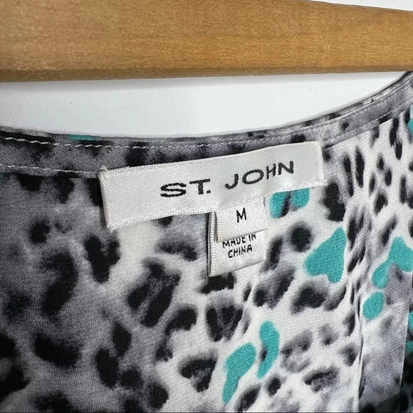ST. JOHN Silk Leopard Cheetah Animal Print Sleeveless Camisole Tank Top - Picture 8 of 10